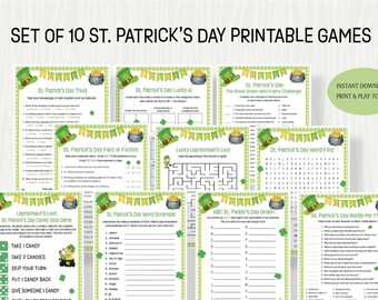 ST. PATRICK'S DAY Game Bundle, St. Patrick's Day Printable Games for Kids and Adults, Party Games and Activities for Family, Class, Seniors