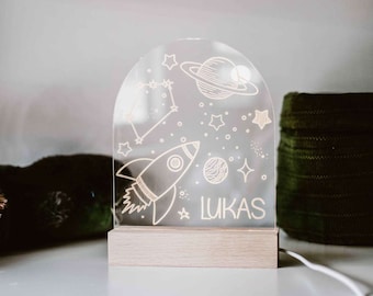 Lampe Kinderzimmer Weltraum -personalisiert