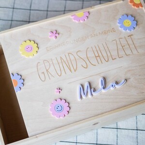 Erinnerungsbox SMILEYS & BLUMEN | Einschulung | Erinnerungen an die Grundschulzeit | Einschulung