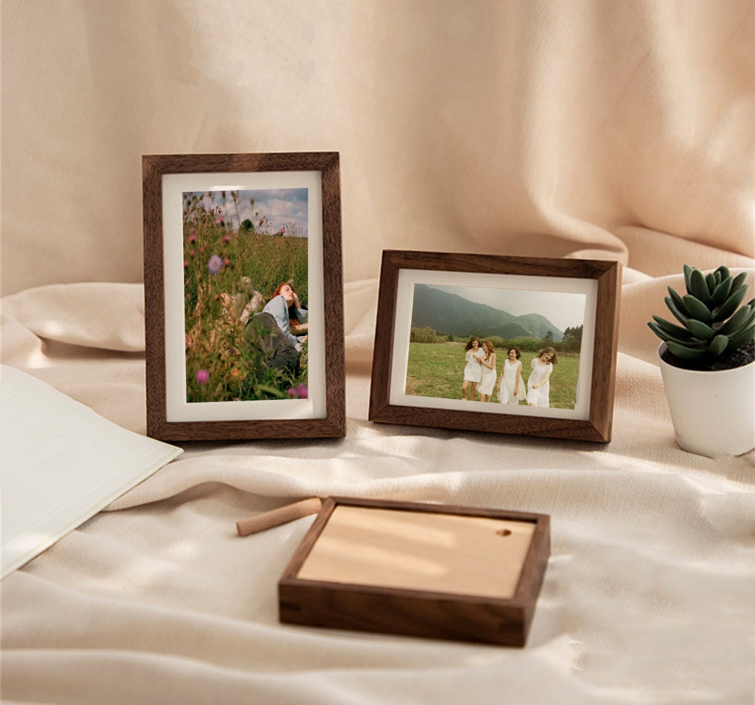 Black Walnut Mini Photo Frame / Vintage Photo Frame / Solid - Etsy