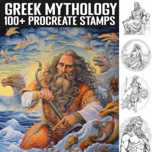 100+ Greek Mythology Procreate Stamps | Greek Art guides | Instant Digital Download