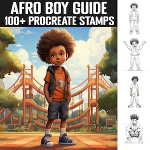 Afro Boy Procreate Stempel: 100+ Digital Art Guides (Instant Download)