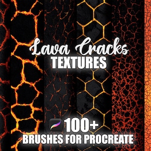 Lava Cracks Texture Procreate Brushes: Seamless Pattern Brush Set (Instant Download)