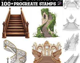 100+ Grand Staircase Procreate Stamps | Procreate Brushes | Instant Digital Download