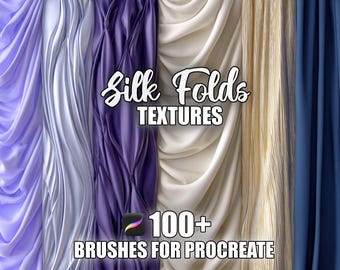 Silk Folds Texture Procreate Brushes: Seamless Fabric Patterns (Instant Download)