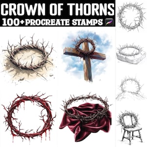 100+ Crown Of Thorns Procreate Stamps | Procreate Brushes | Instant Digital Download