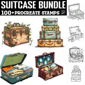 100+ Suitcase Procreate Stamps | Procreate Brushes | Instant Digital Download