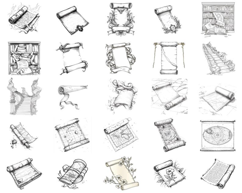 100+ Ancient Scrolls Procreate Stamps | Procreate Brushes | Instant ...