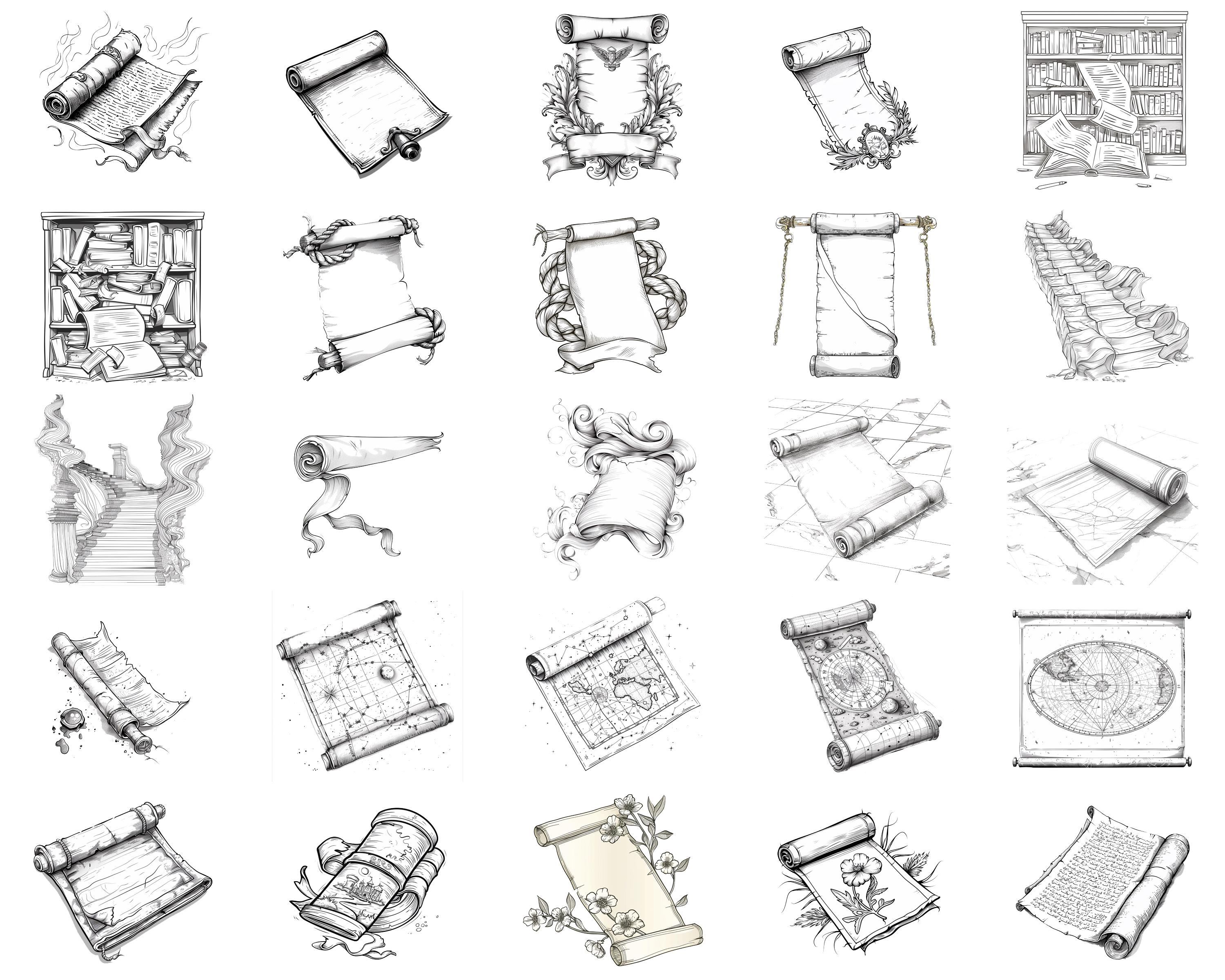100+ Ancient Scrolls Procreate Stamps | Procreate Brushes | Instant ...