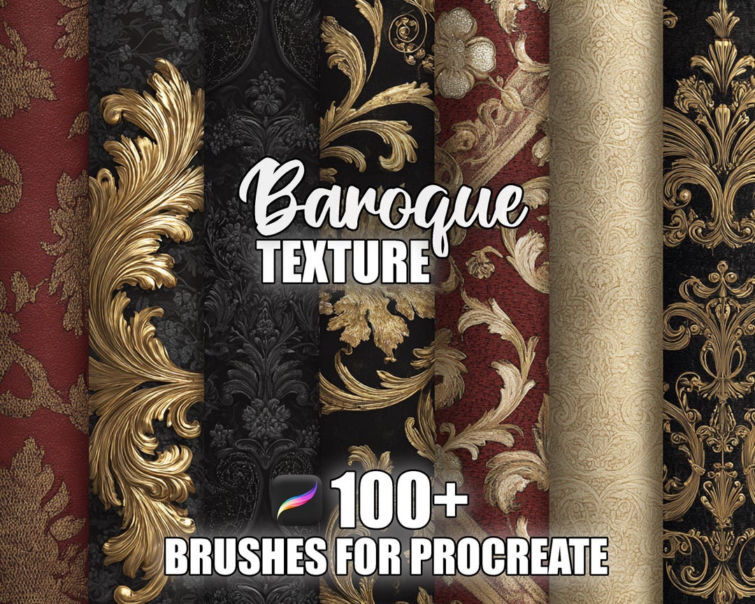 100+ Baroque Texture Procreate Pattern Brushes | Seamless Textures ...