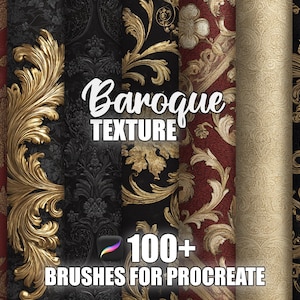 100+ Baroque Texture Procreate Pattern Brushes | Seamless Textures Procreate Brushes | Instant Download