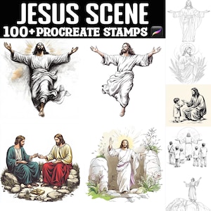 100+ Jesus Scene Procreate Stamps | Procreate brushes | Instant Digital Download