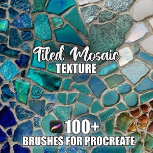 Mosaic Texture Procreate Brushes: 100+ Tiled Patterns (Instant Download)
