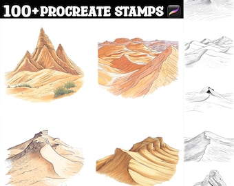100+ Sand Dune Formations Procreate Stamps | Procreate Brushes | Instant Digital Download