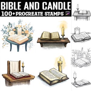 100+ Bible and a Candle Procreate Stamps | Procreate Brushes | Instant Digital Download