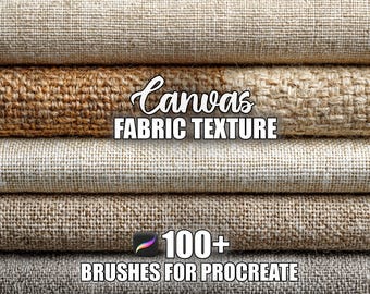 キャンバス生地テクスチャ Procreate ブラシ：シームレスパターン（即時ダウンロード）