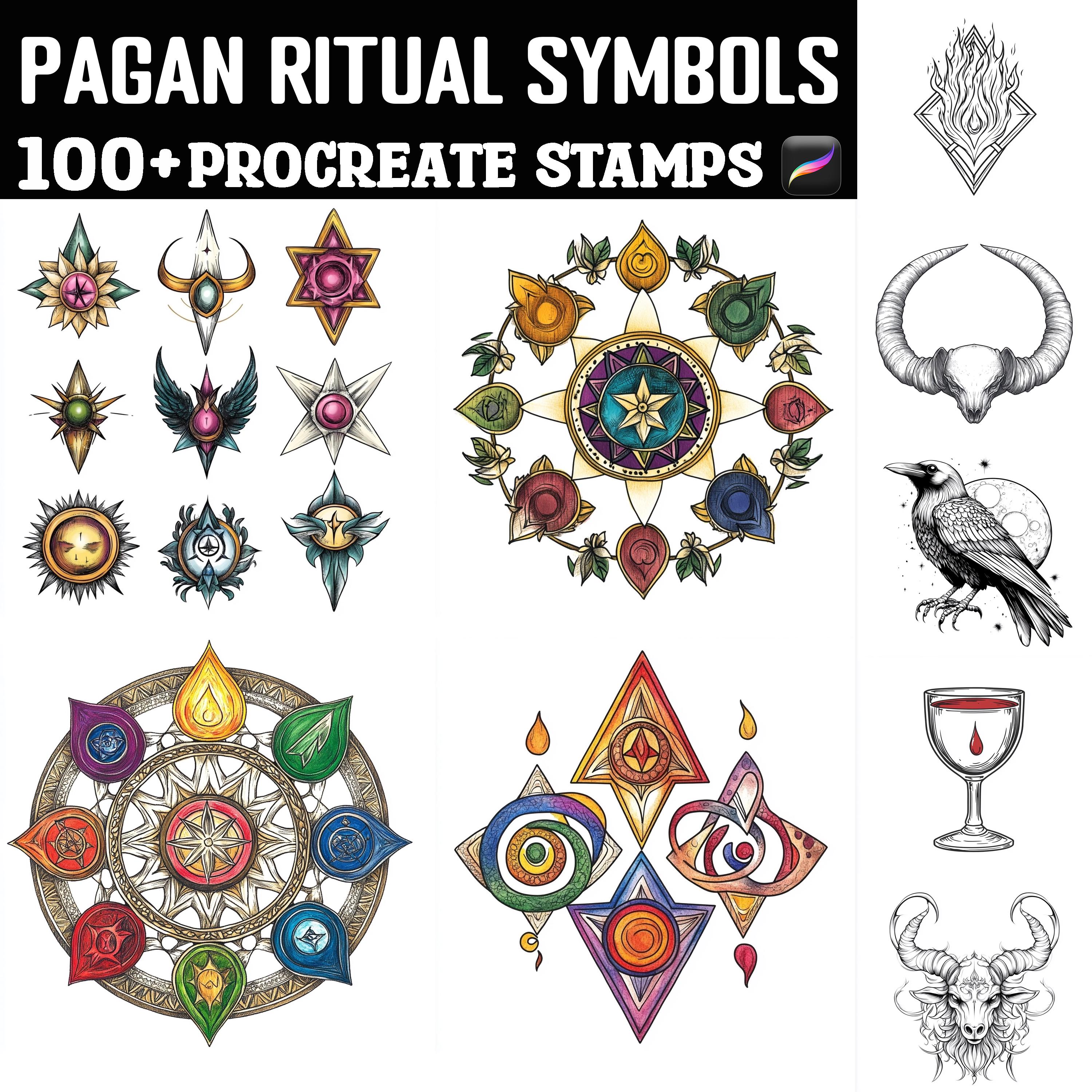 Daily Ritual Symbol 100+ Pagan Ritual Symbols Procreate Stamps | Procreate Brushes ...
