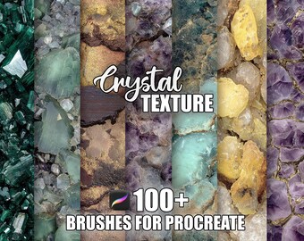 Pinceles de textura de cristal para Procreate: Patrones de gemas y hielo sin fisuras (Descarga digital)