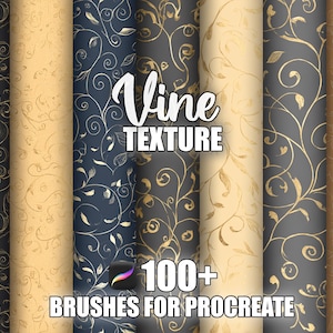 Vine Texture Procreate Brushes: Seamless Botanical Patterns (Digital Download)