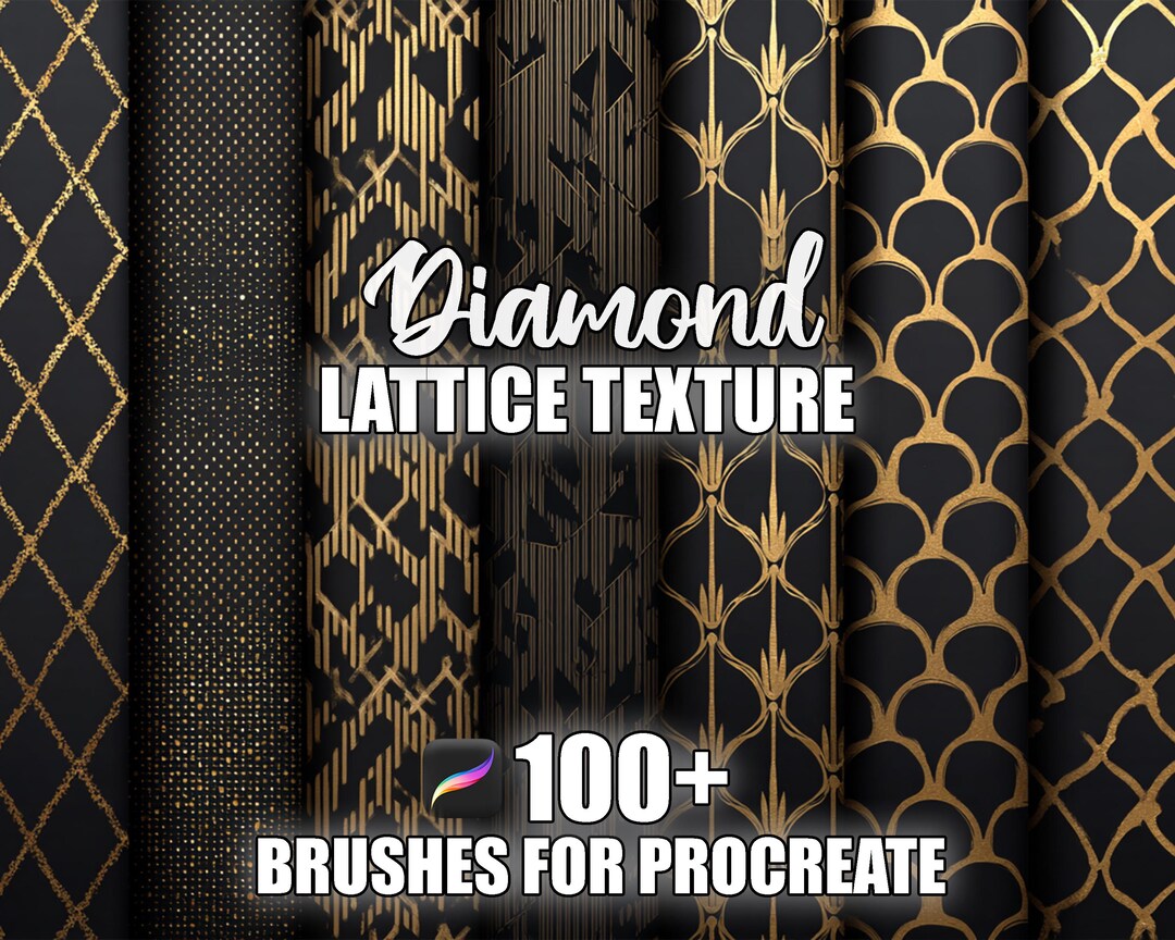 Diamond Lattice Procreate Brushes: 100+ Seamless Texture Patterns ...