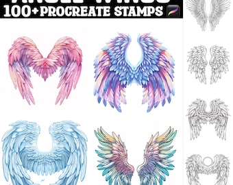 Plus de 100 tampons « Procréer des ailes d'ange » | Pinceaux procréer | Téléchargement numérique instantané