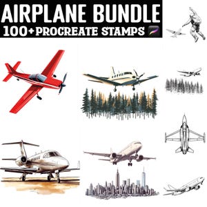 100+ Airplane Procreate Stamps | Procreate Brushes | Instant Digital Download
