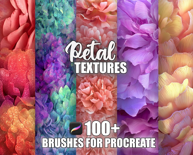 Petal Texture Procreate Brushes: 100+ Seamless Floral Patterns (instant ...