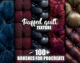 Gepofte quilttextuur Procreate-penselen: 100+ naadloze patronen (directe download)