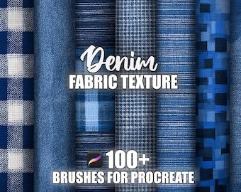 Denim Texture Procreate Brushes: 100+ Seamless Fabric Patterns (Instant Download)