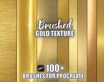 Brosses Procreate à texture dorée brossée : plus de 100 modèles sans couture (téléchargement instantané)