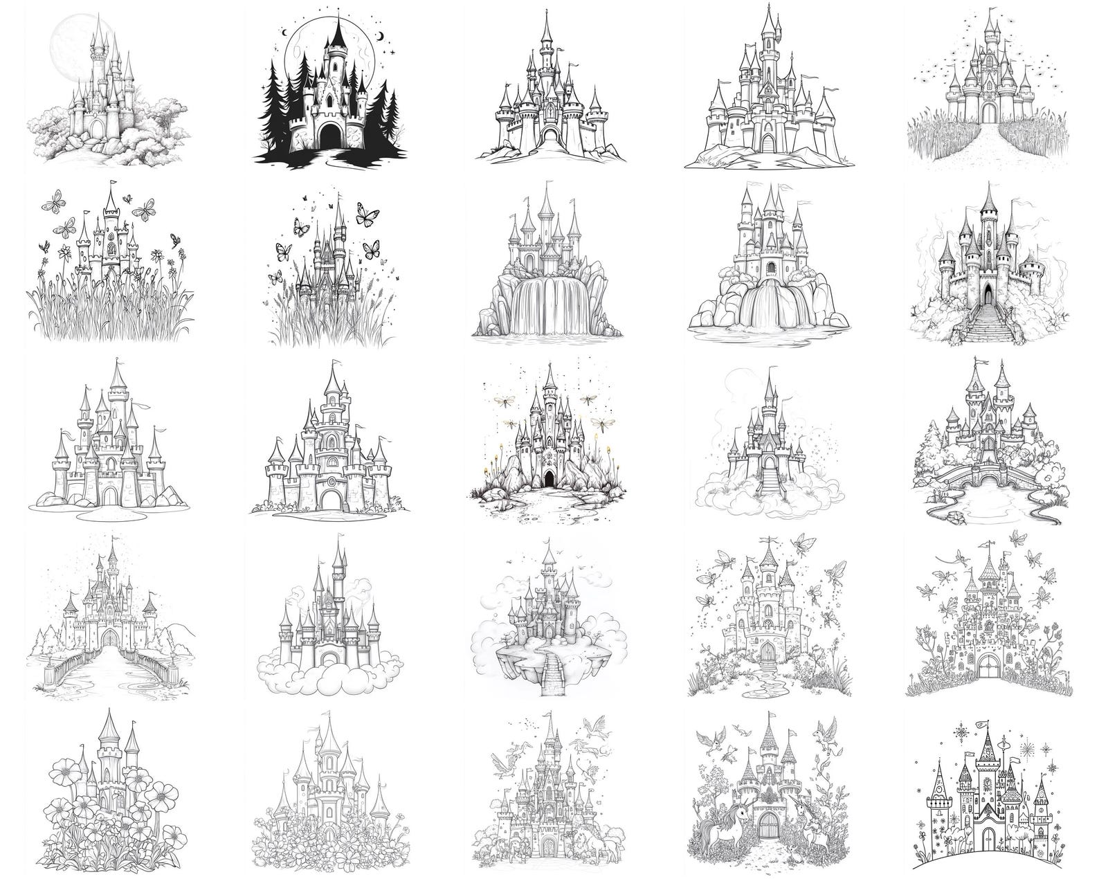 100+ Fairy Castle Procreate Stamps | Procreate Brushes | Instant ...