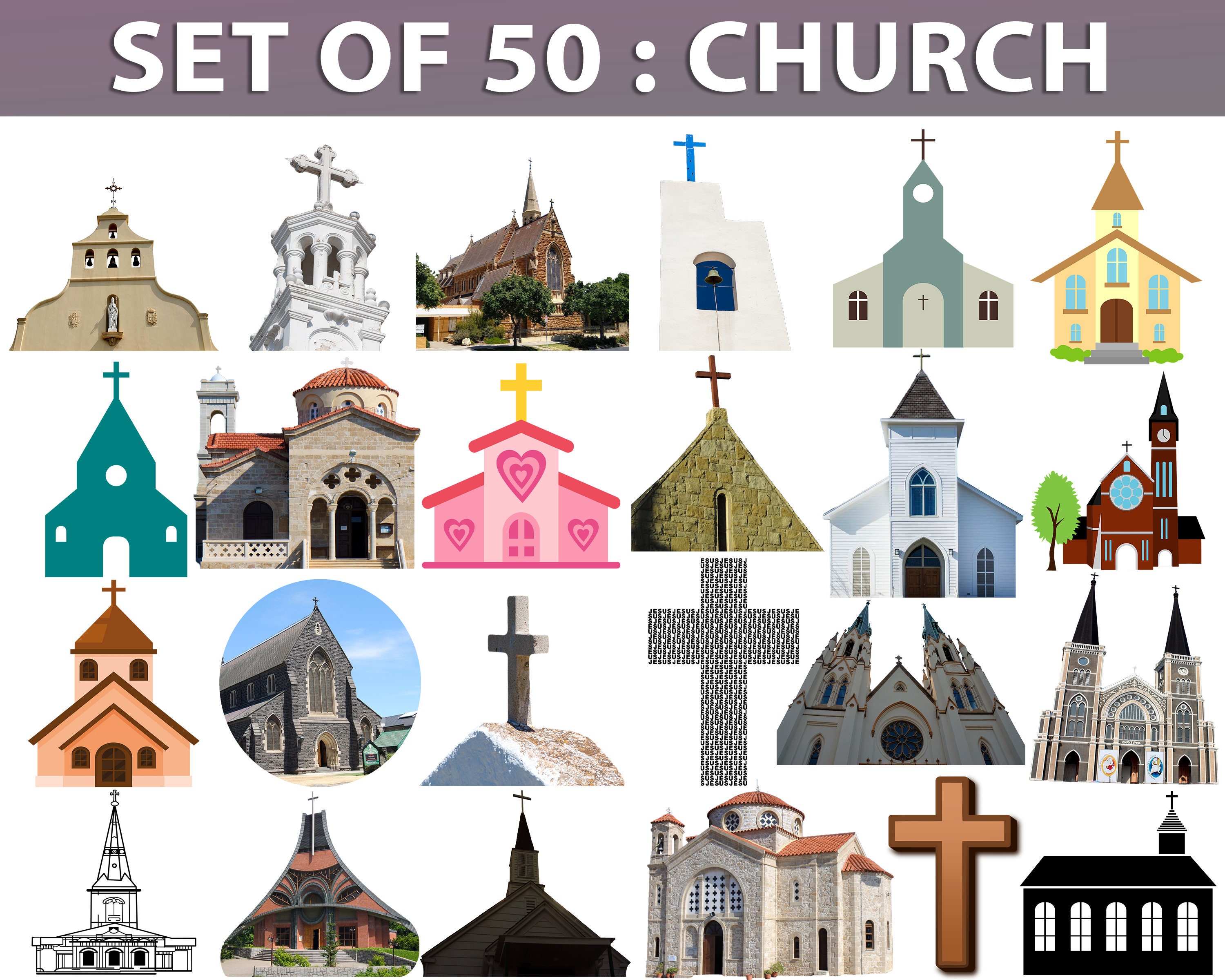 church-clipart-bundle-church-clip-art-church-llustrations-etsy