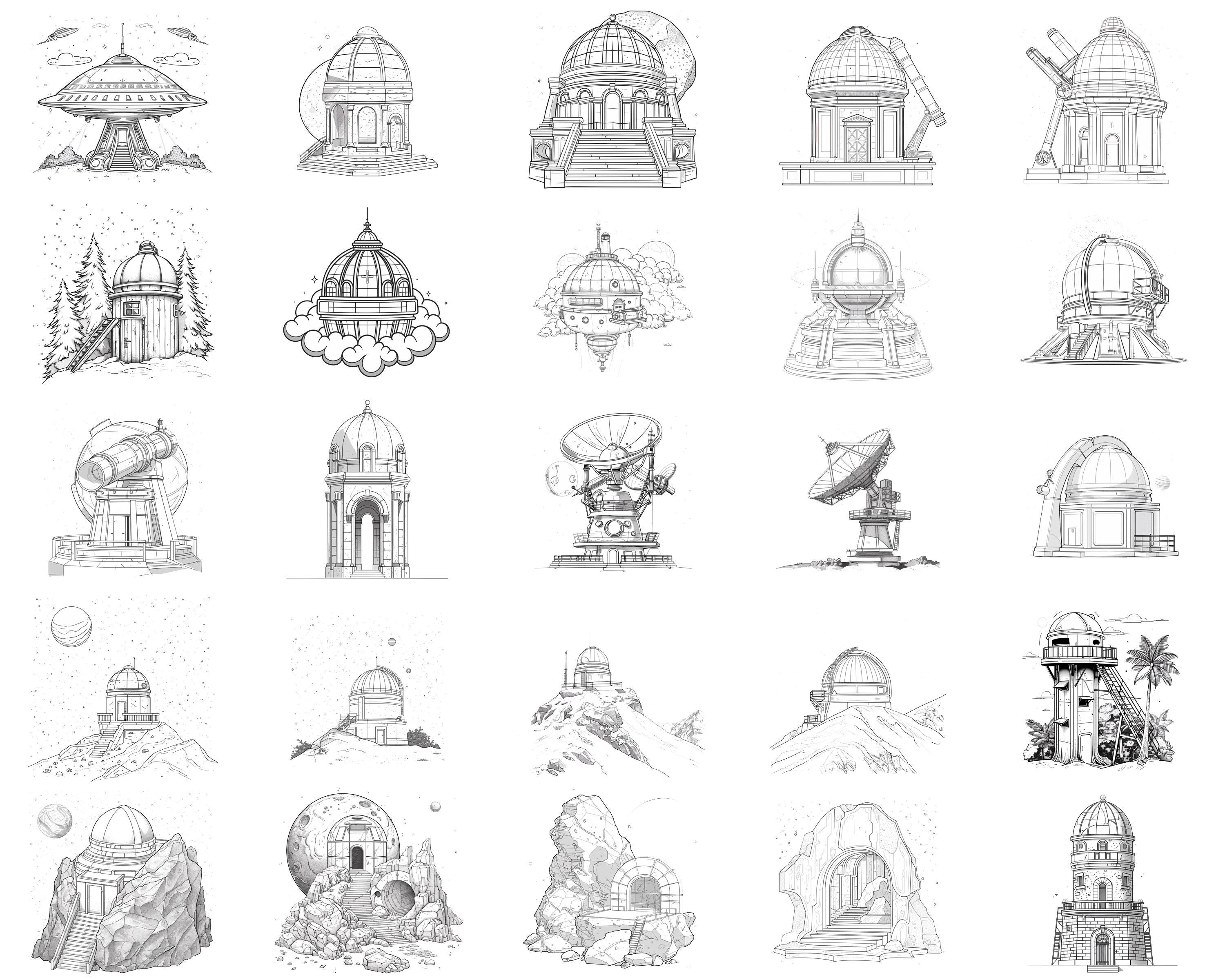 100+ Night Sky Observatories Procreate Stamps | Procreate Brushes ...