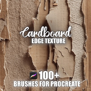 Torn Cardboard Edge Procreate Brushes: Seamless Texture Patterns (Instant Download)