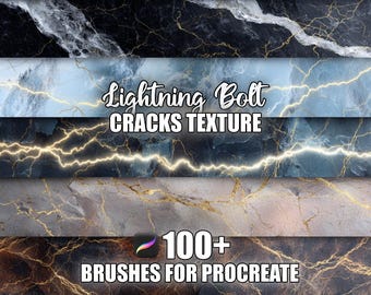 Lightning Bolt Procreate-borstels: scheuren en texturen (direct downloaden .brushset-bestand)