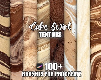 Cake Swirl Texture Procreate Brushes: 100+ Seamless Patterns (Instant Download)