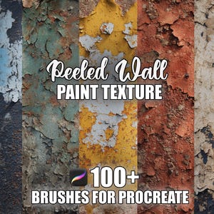 Peeled Wall Paint Texture Procreate Brushes: 100+ Seamless Patterns (Instant Download)
