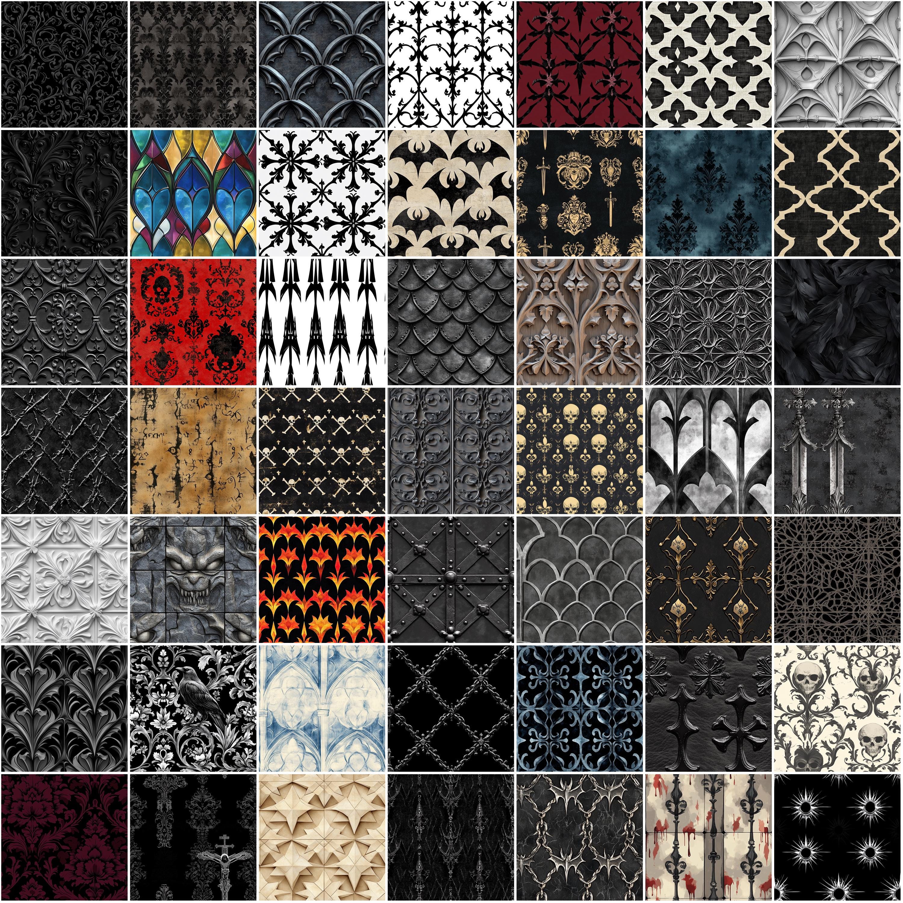 Gothic Texture Procreate Brushes: Seamless Patterns (instant Download ...