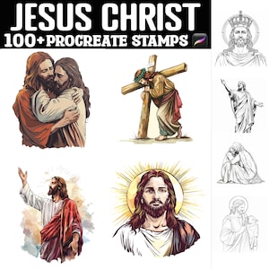 100+ Jesus Christ Procreate Stamps Bundle | Procreate Brushes | Instant Digital Download