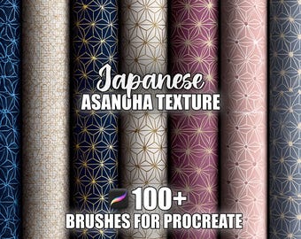 Japanse Asanoha Procreate-penselen: 100+ naadloze texturen (direct downloaden .brushset-bestand)