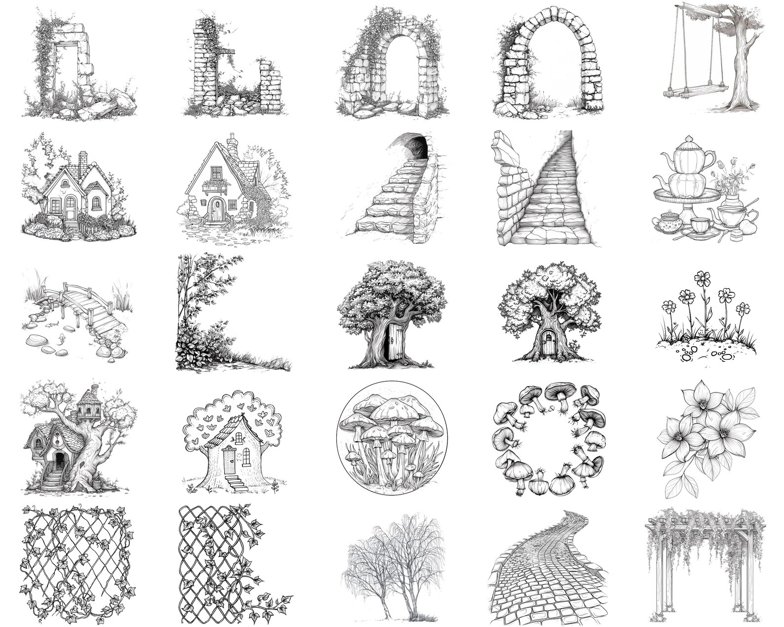 100+ Secret Garden Procreate Stamps | Procreate Brushes | Instant ...