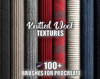 Knitted Wool Texture Procreate Brushes: 100+ Seamless Patterns (Instant Download)