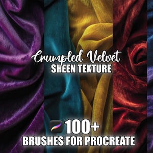 100+ Crumpled Velvet Sheen Texture Procreate Pattern Brushes | Seamless Textures Procreate Brushes | Instant Download