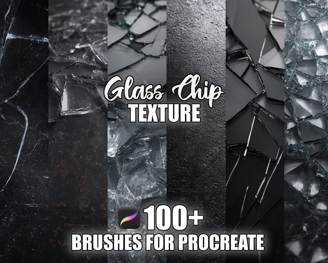Glass Chip Texture Procreate Brushes: Seamless Shattered Effect ...
