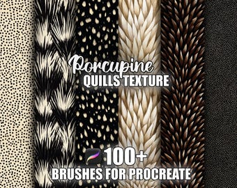 Porcupine Quill Procreate Brushes: 100+ Seamless Texture Patterns (Instant Download)