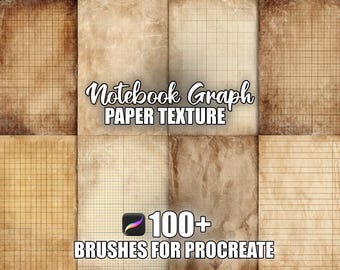 Procreate grafpapperspenslar: 100+ sömlösa texturmönster (direktnedladdning)