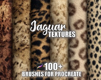 Jaguar Procreate Pinsel: Stofftiermuster (Digitaler Download)