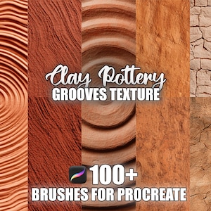 100+ Clay Pottery Grooves Texture Procreate Pattern Brushes | Seamless Textures Procreate Brushes | Instant Download