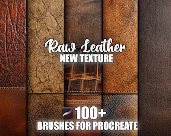 Raw Leather Texture Procreate Brushes: 100+ Seamless Patterns (Instant Download)