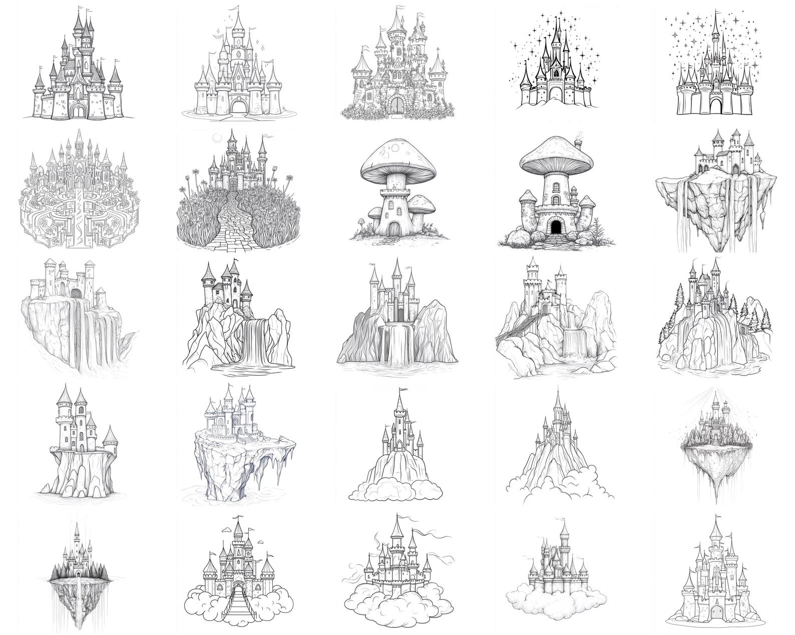 100+ Fairy Castle Procreate Stamps | Procreate Brushes | Instant ...